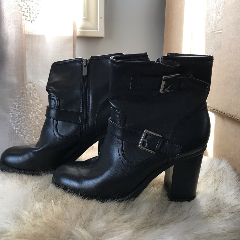 Chaps Booties with Chunky Heel